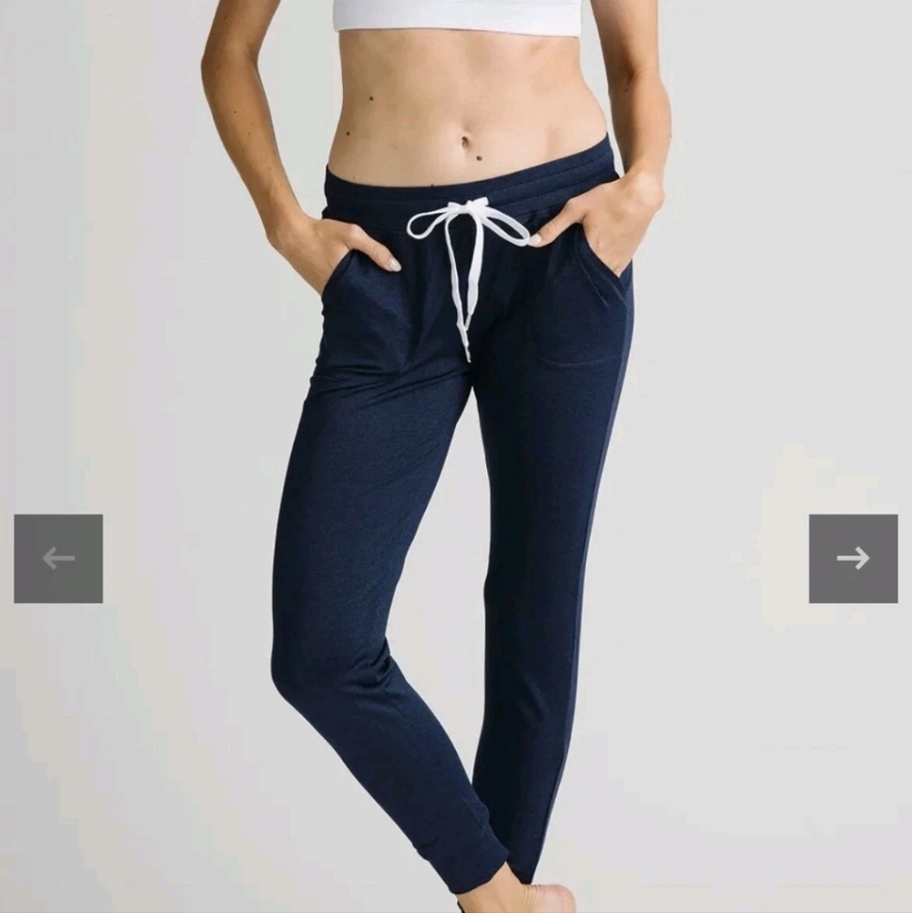 💙ZYIA Women's Dark Blue Cozy Joggers with White Drawstring